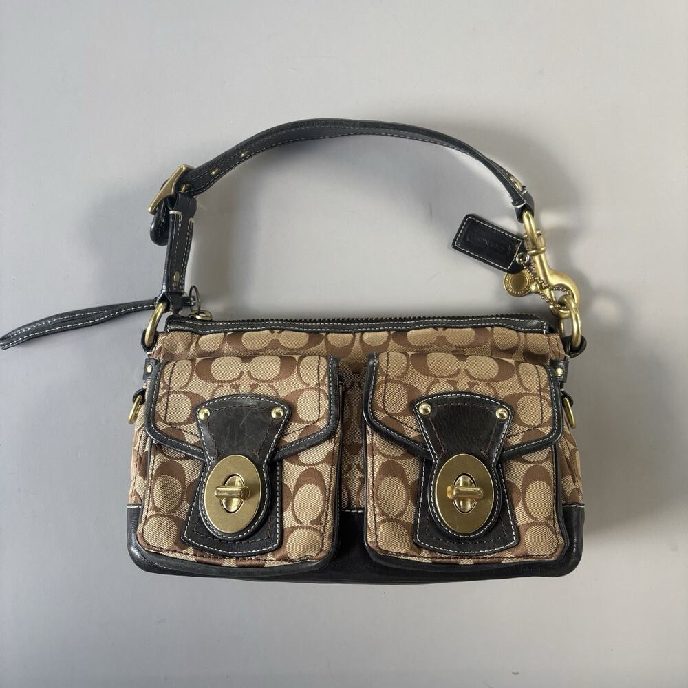 COACH Legacy 65th Anniversary Signature Canvas Double Turnlock Satchel